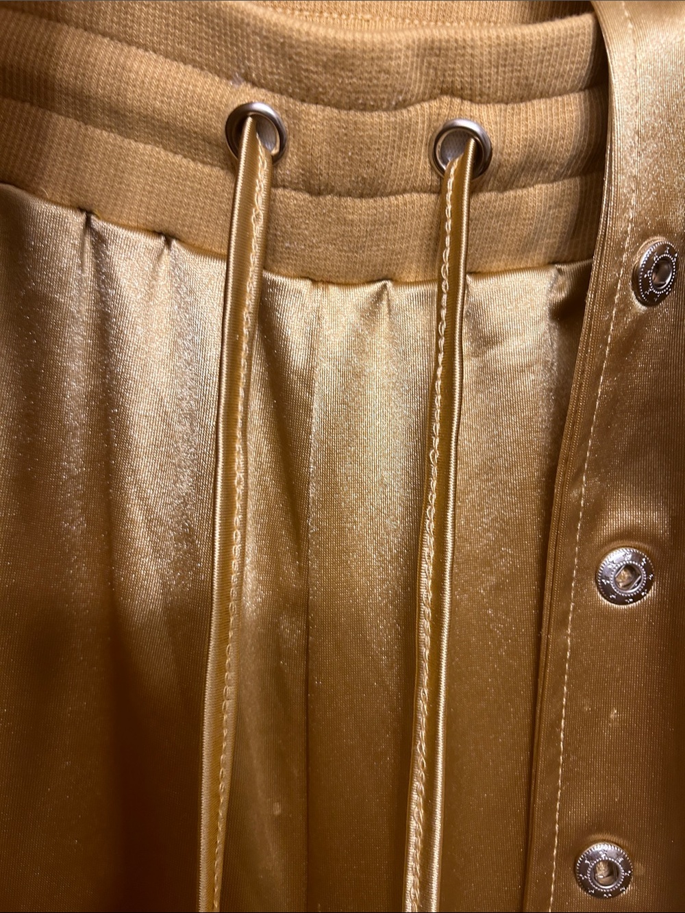 Ashley Stewart Metallic Gold Satin Cargo Pantsuit - Picture 5 of 6